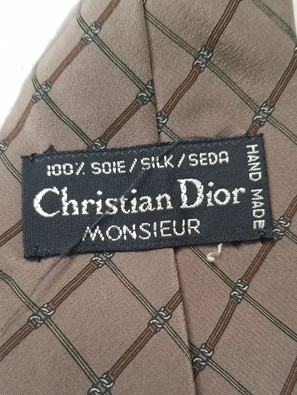 Christian Dior mens 100% silk necktie hand made EUC